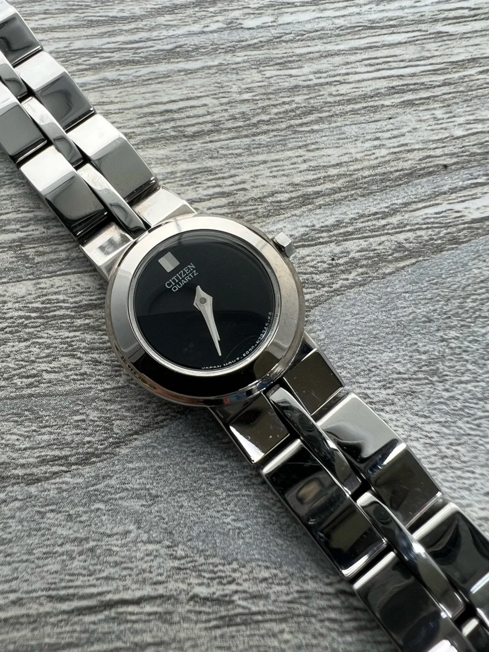 Citizen Silver Stainless Ladies Steel Watch with Black Dial